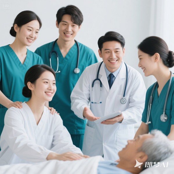 jimeng-2025-06-10-4900-生成一組醫(yī)護人員圖片，體現(xiàn)醫(yī)護人員對待患者的親和力.jpeg