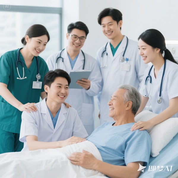 jimeng-2025-06-10-1088-生成一組醫(yī)護人員圖片，體現(xiàn)醫(yī)護人員對待患者的親和力.jpeg